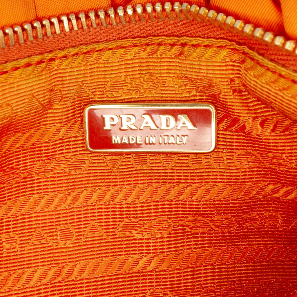 Prada Tessuto Gaufre Shoulder Bag Orange Good condition - Box View