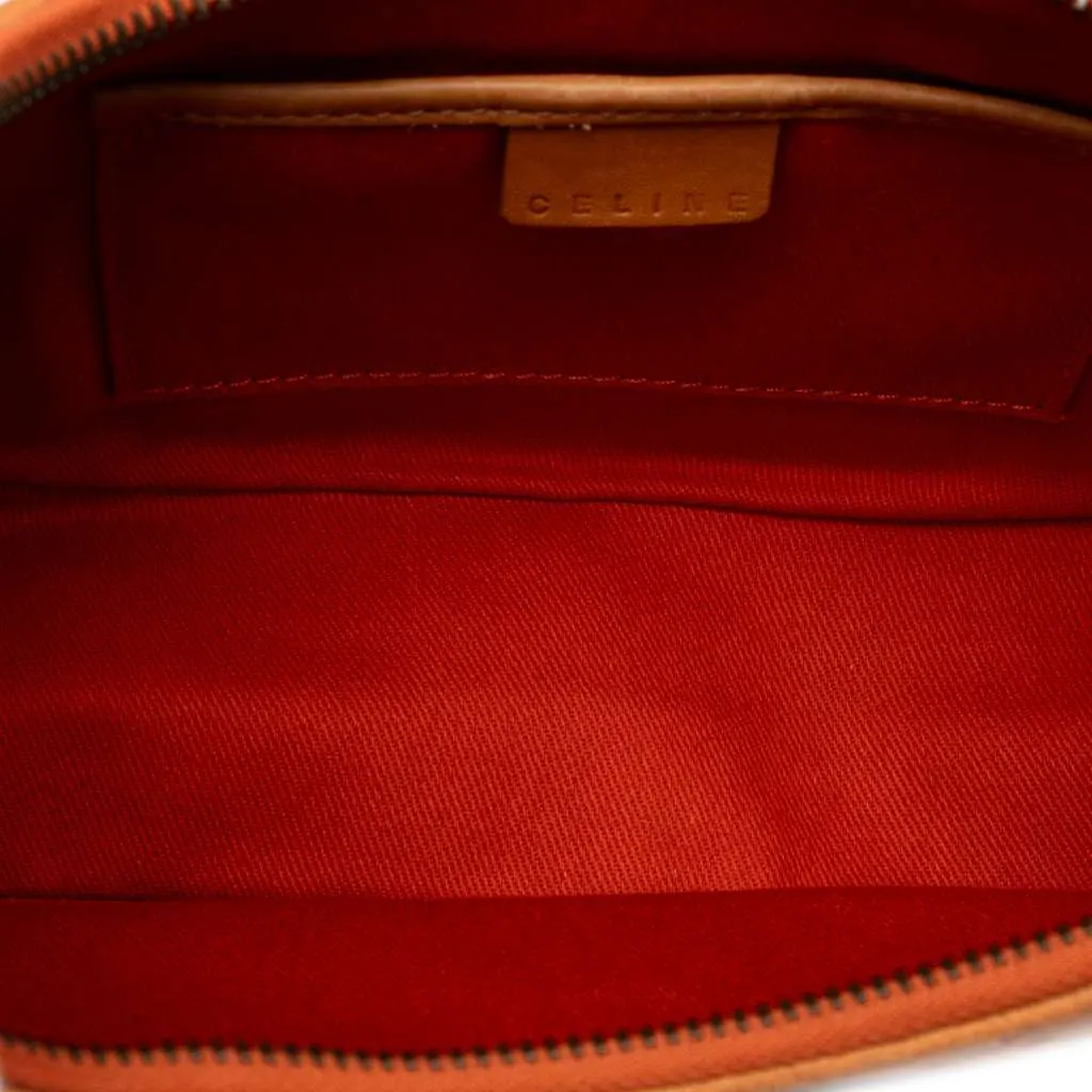 Celine C Macadam Suede Shoulder Bag Orange Leather Good - Model View
