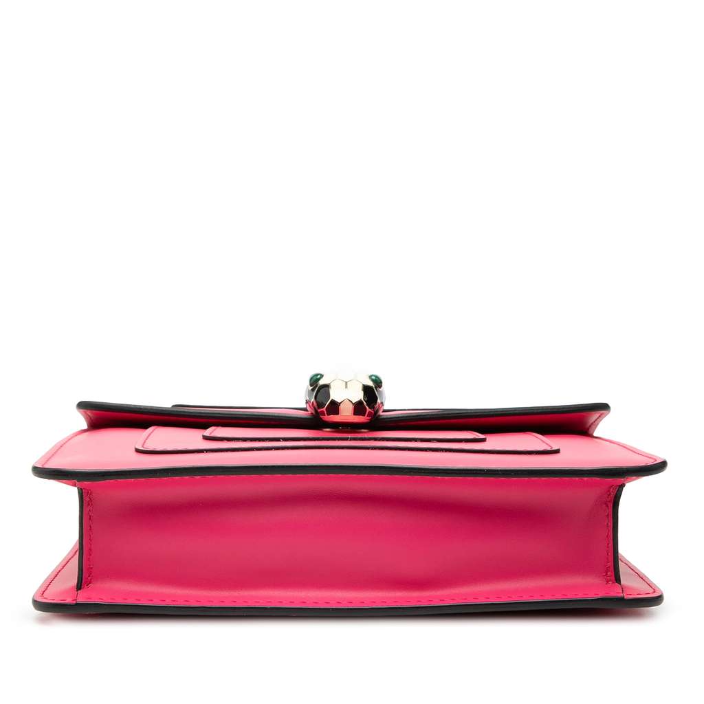 Bvlgari Small Leather Square Serpenti Forever Chain Crossbody Pink Leather Good condition - Inside View