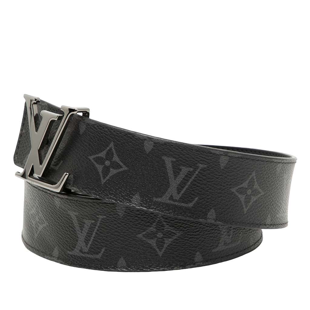 Louis Vuitton Monogram Eclipse LV Initiales Reversible Belt Black Good condition - Back View