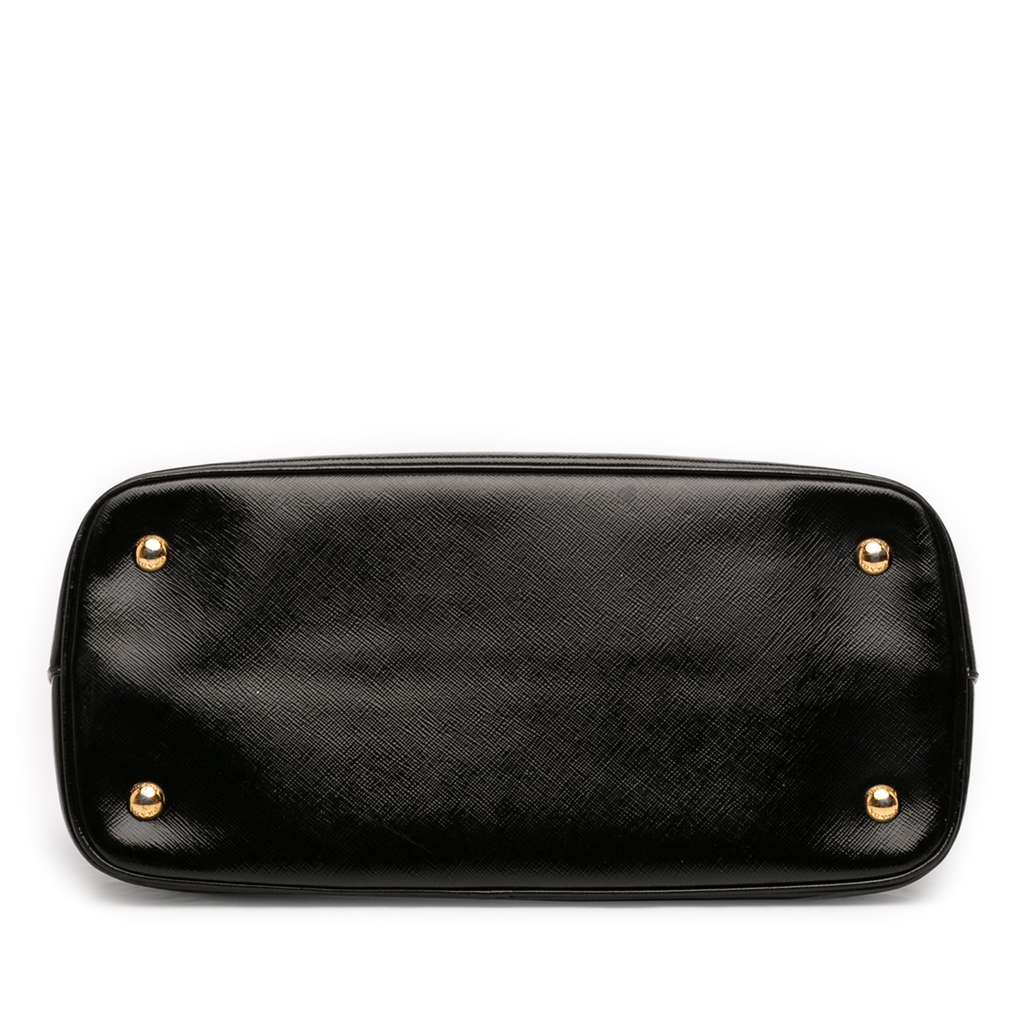 Prada Medium Saffiano Vernice Open Promenade Satchel Black Leather Good condition - Inside View
