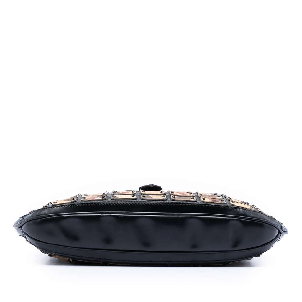 Burberry Supernova Check Coated Canvas and Calfskin Brooke Warrior Hobo Brown Canvas Good condition - Inside View