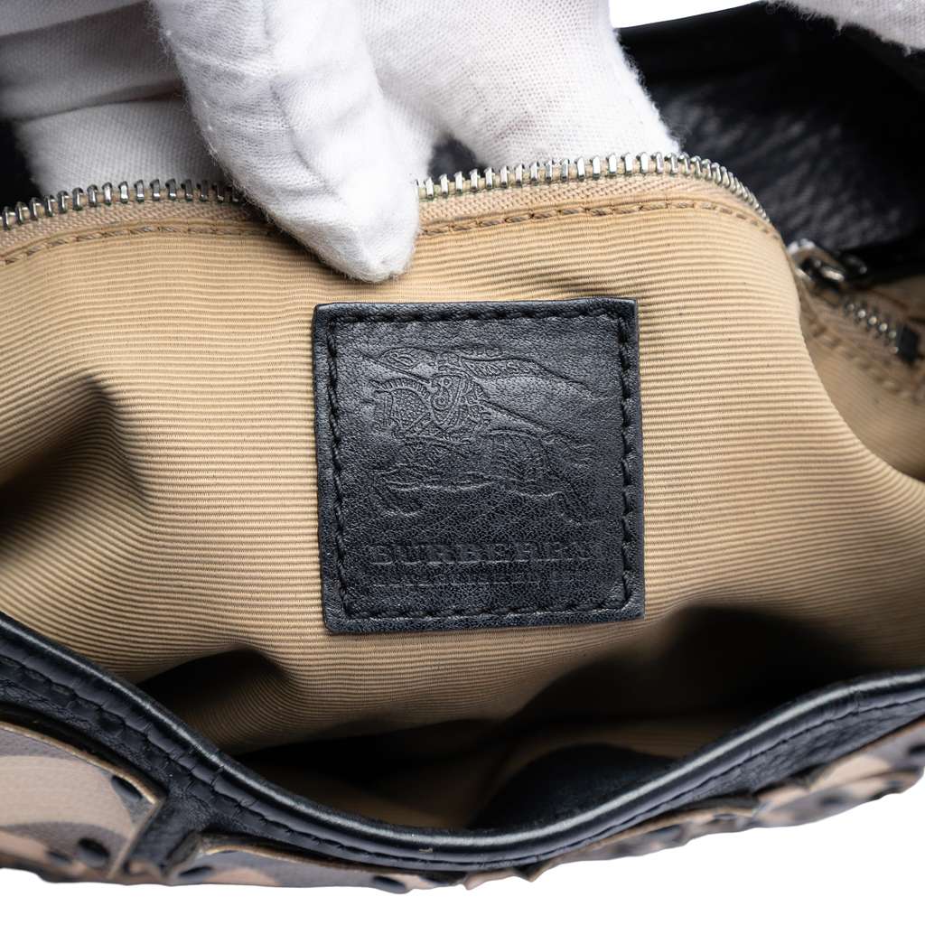 Burberry Supernova Check Coated Canvas and Calfskin Brooke Warrior Hobo Brown Canvas Good condition - Box View