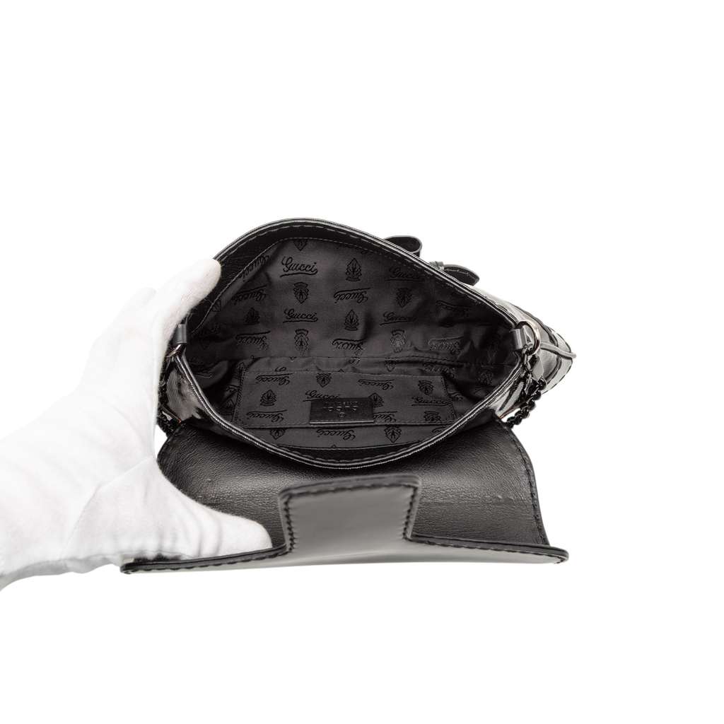 Gucci Coated Canvas Dialux Queen Shoulder Bag Black Canvas Good condition - Model View