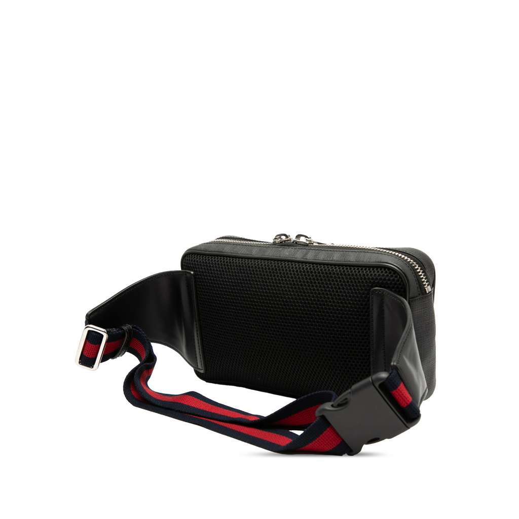 Gucci Small GG Supreme Web Belt Bag Black Canvas Good condition - Back View