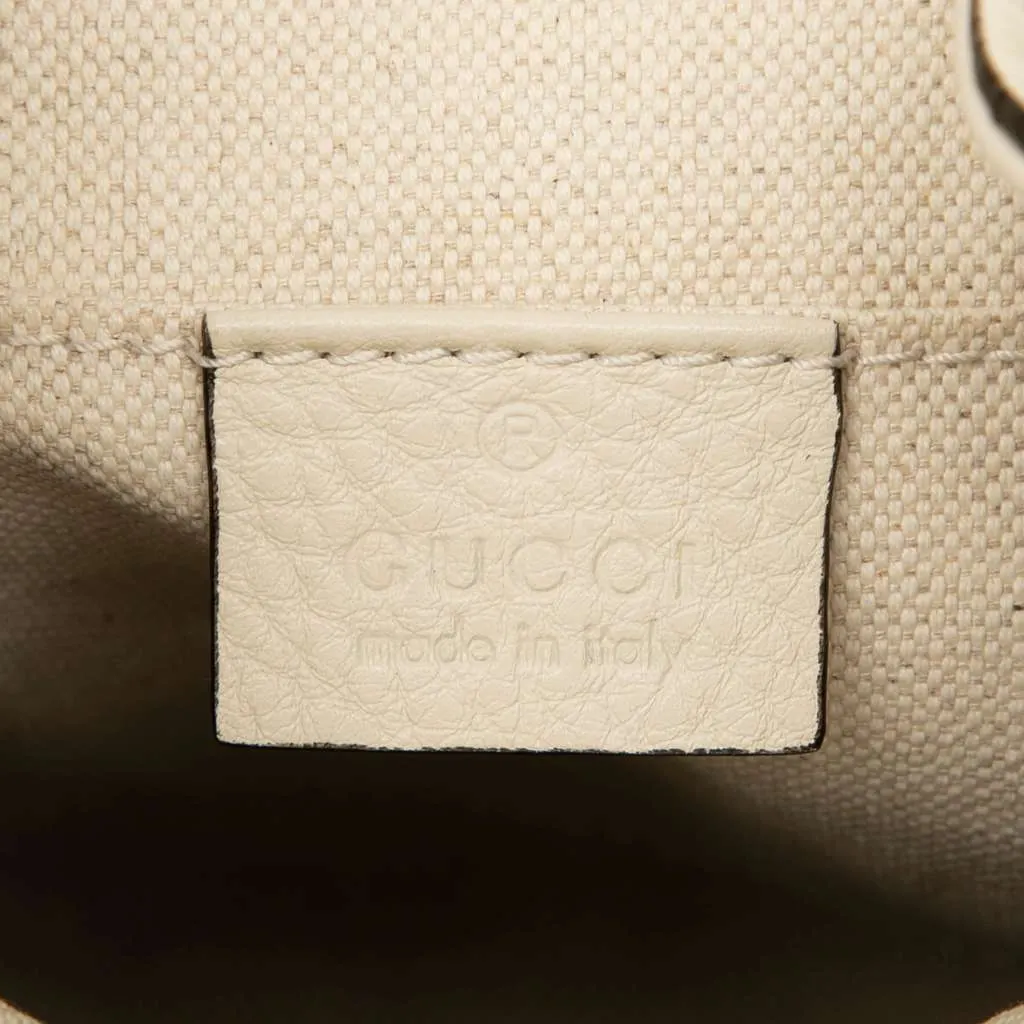 Gucci Leather Bamboo Tassel Backpack White Leather Very good - Box View