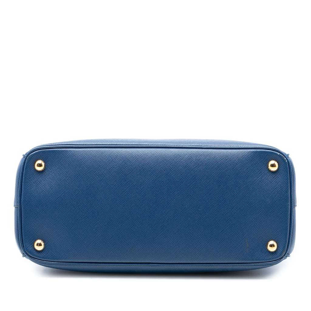 Prada Medium Saffiano Lux Galleria Double Zip Satchel Blue Leather Good condition - Inside View