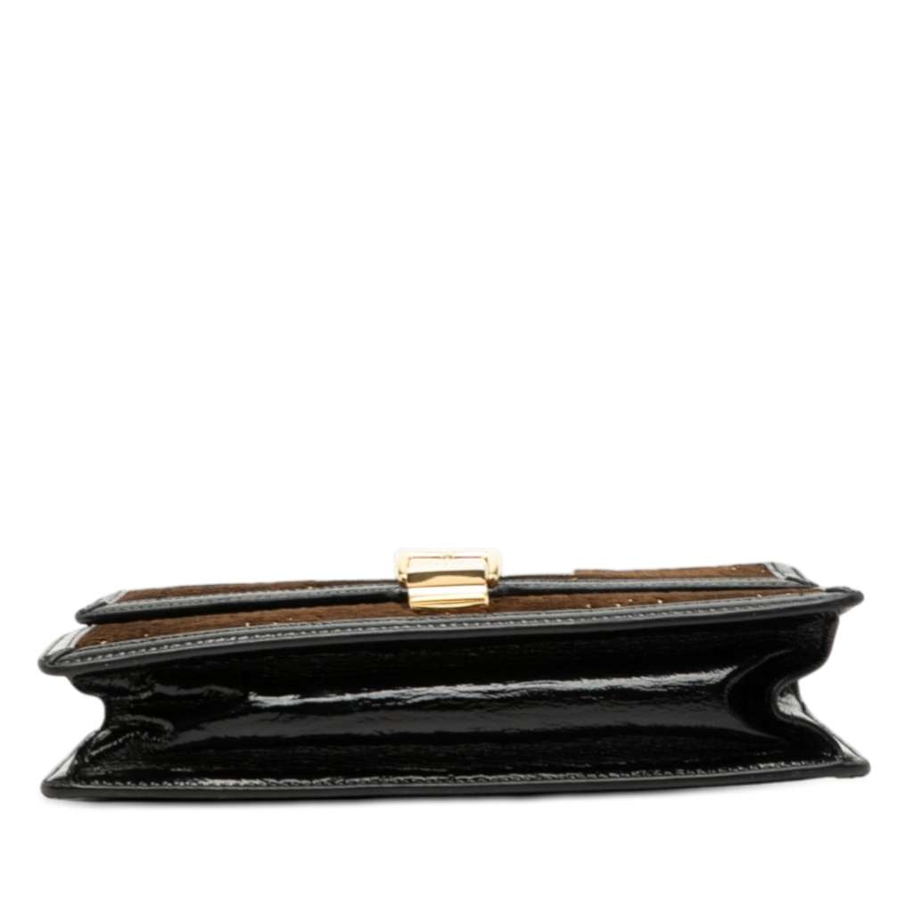 Gucci Small GG Velvet Sylvie Crossbody Brown Velvet Good condition - Inside View