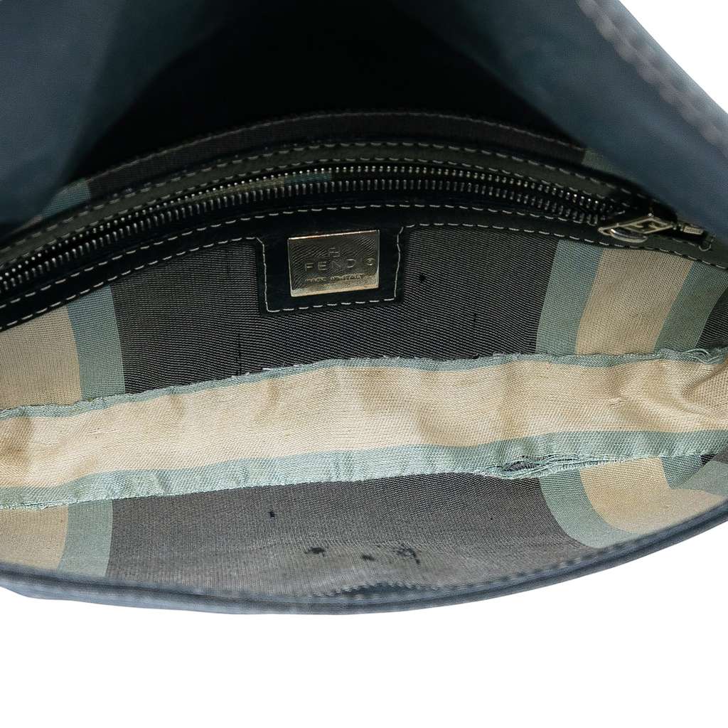 Fendi Canvas FF Marble Baguette Shoulder Bag Blue Canvas Good condition - Model View