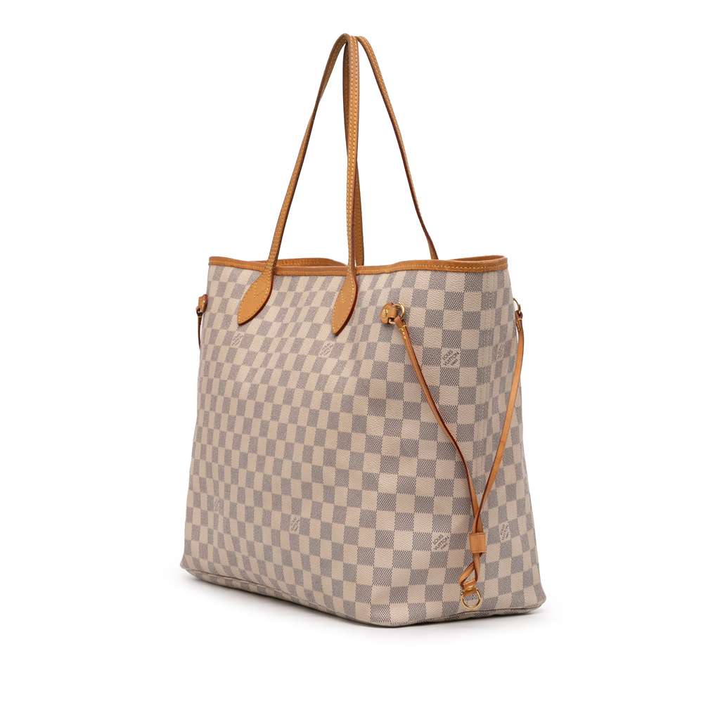 Louis Vuitton Damier Azur Neverfull GM White Good condition - Back View