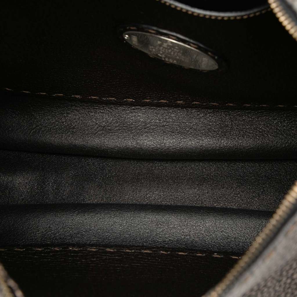 Fendi Metallic Pebbled Leather Selleria Shoulder Bag Brown Leather Good condition - Model View