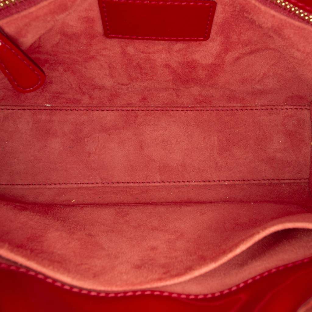 Dior Small Patent Cannage Lady Dior Red Leather Good condition - Model View