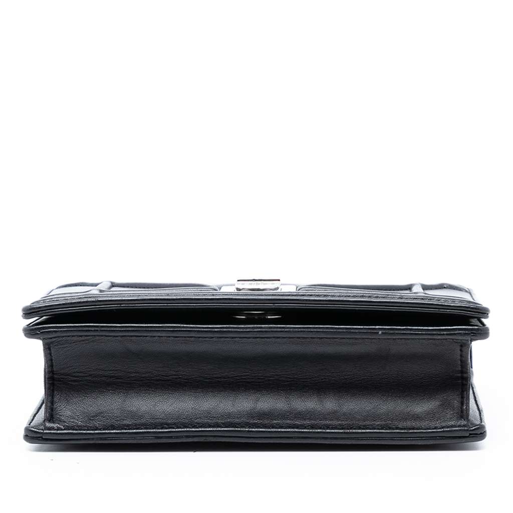Dior Mini Lambskin Diorama Flap Black Leather Good condition - Inside View