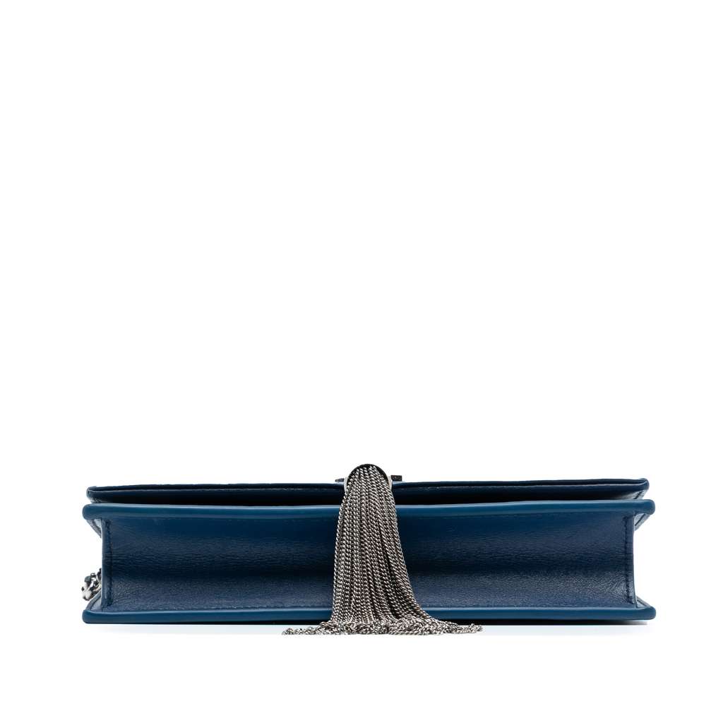 Saint Laurent Small Smooth Calfskin Monogram Kate Tassel Crossbody Blue Leather Good condition - Inside View