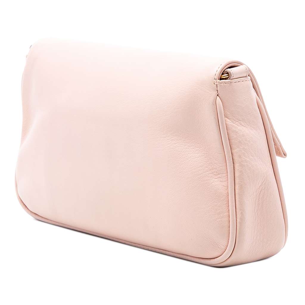 Fendi Leather Fendista Pochette Crossbody Pink Leather Good condition - Back View