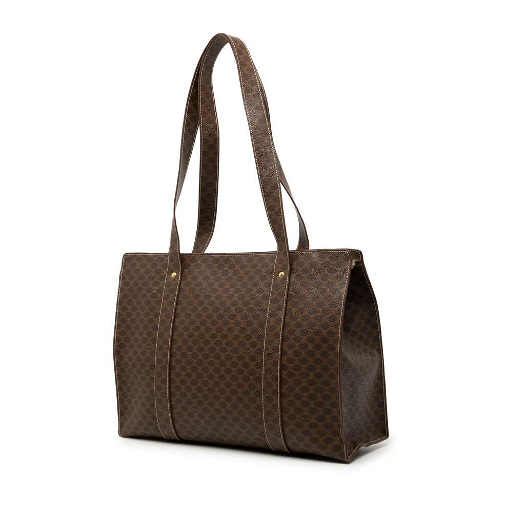 Celine Macadam Coated Canvas Tote Brown Canvas Good condition - Back View