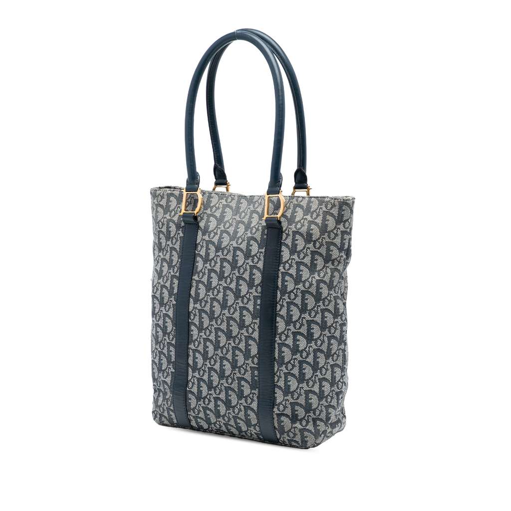 Dior Diorissimo Trotter Canvas Tote Blue Canvas Good condition - Back View