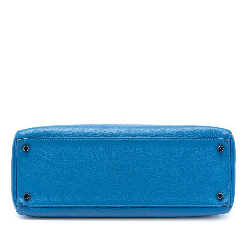 Hermès Togo Kelly II Retourne 35 Blue Leather Good condition - Inside View