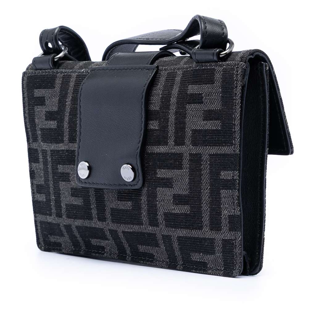 Fendi Zucca Canvas Convertible Baguette Pouch Grey Canvas Good condition - Back View