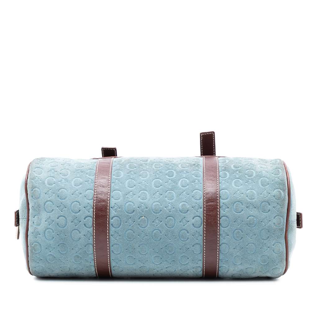 Celine C Macadam Suede Shoulder Bag Blue Leather Good condition - Inside View