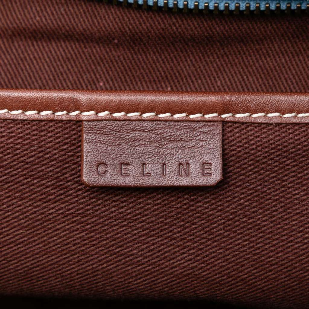 Celine C Macadam Suede Shoulder Bag Blue Leather Good condition - Box View