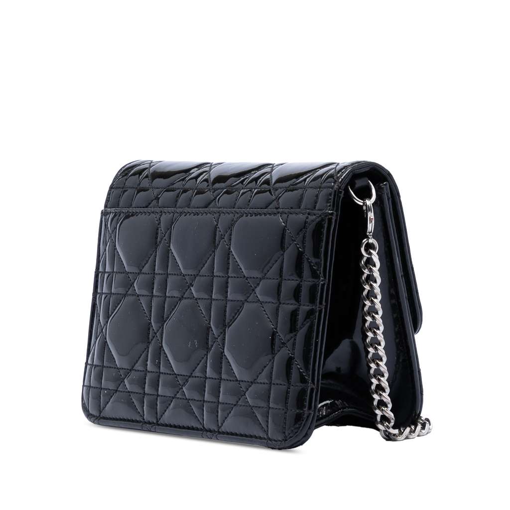 Dior Mini Patent Cannage Miss Dior Pouch Black Leather Good condition - Back View