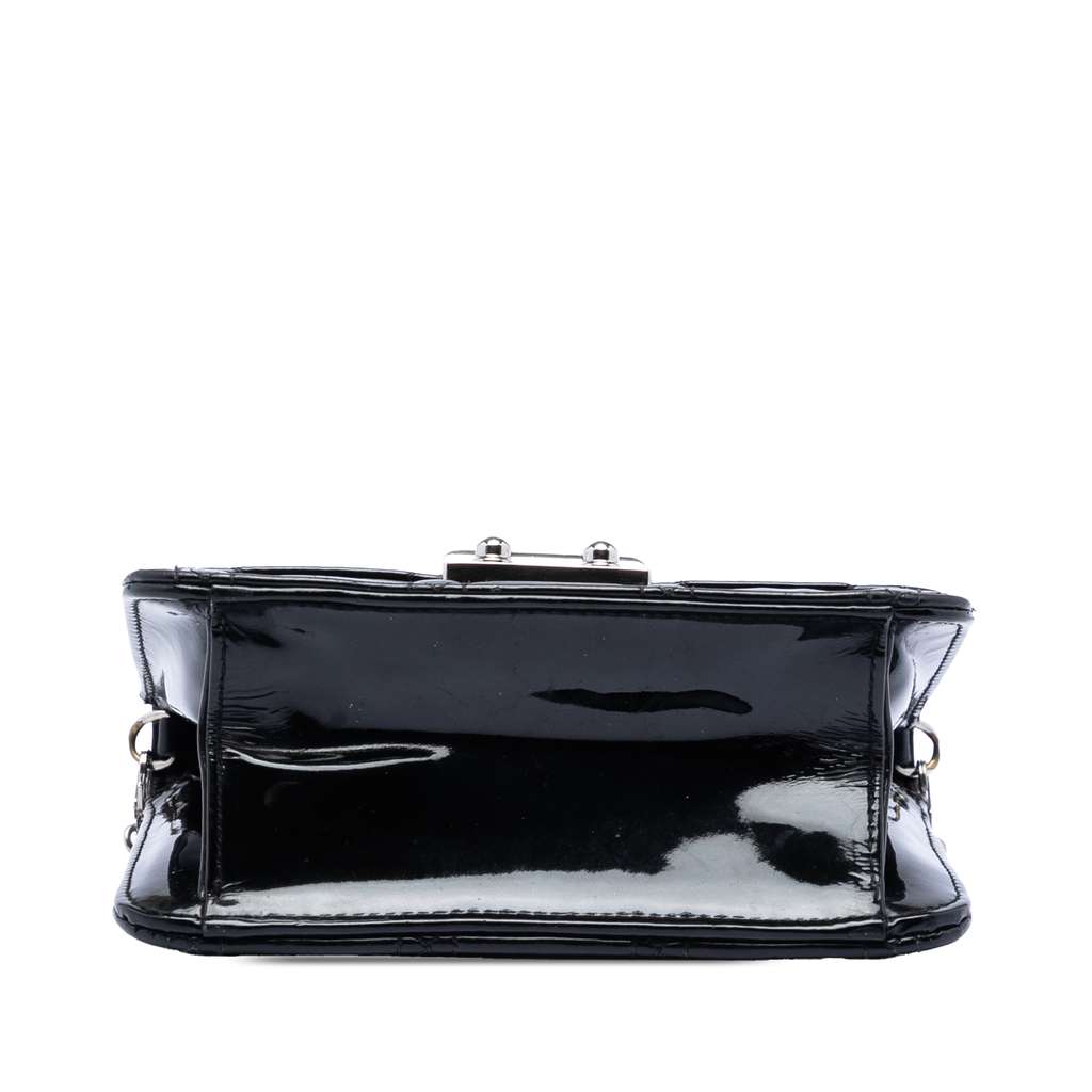 Dior Mini Patent Cannage Miss Dior Pouch Black Leather Good condition - Inside View