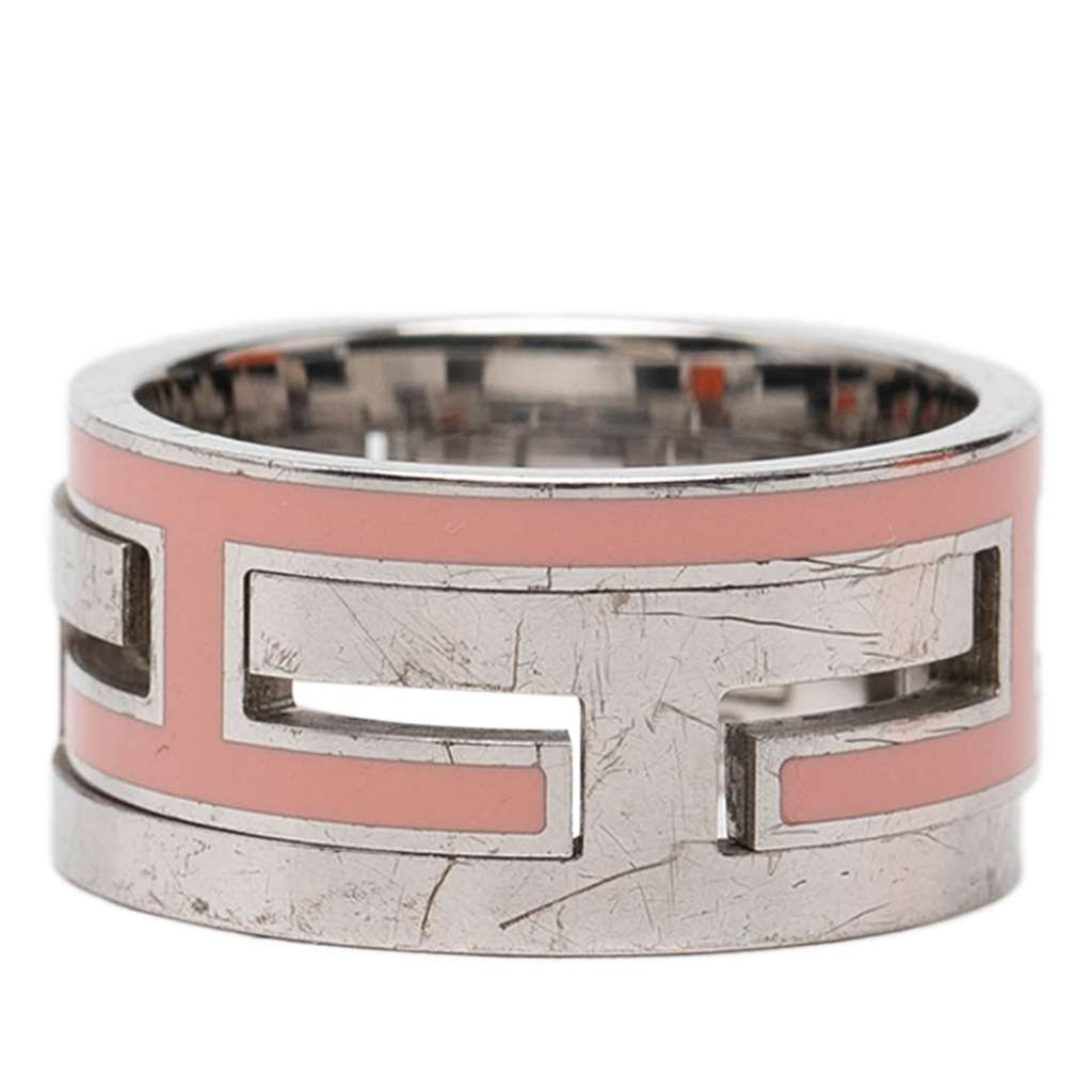 Hermès Sterling Silver Enamel Move H Ring Silver Silver Fair condition - Back View