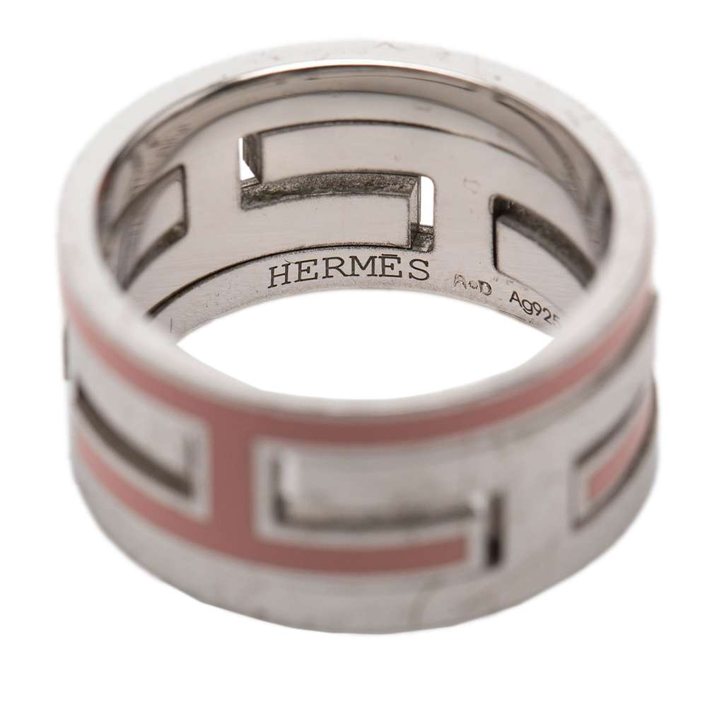 Hermès Sterling Silver Enamel Move H Ring Silver Silver Fair condition - Model View
