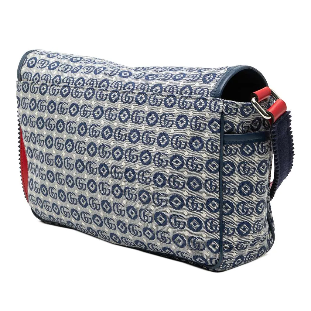 Gucci Kids GG Canvas Star Messenger Bag Blue Canvas Very good - Back View