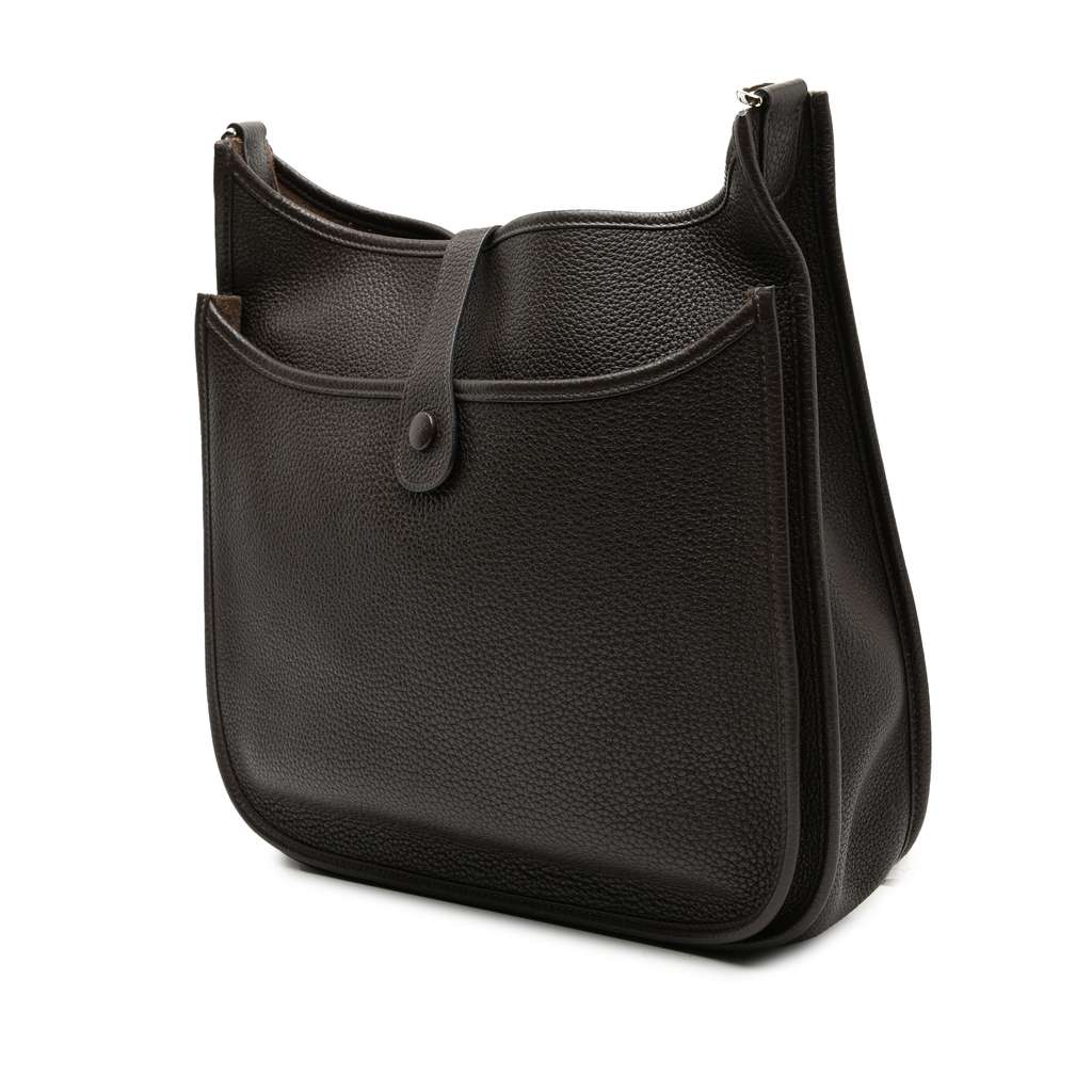 Hermès Clemence Evelyne III PM Brown Leather Good condition - Back View