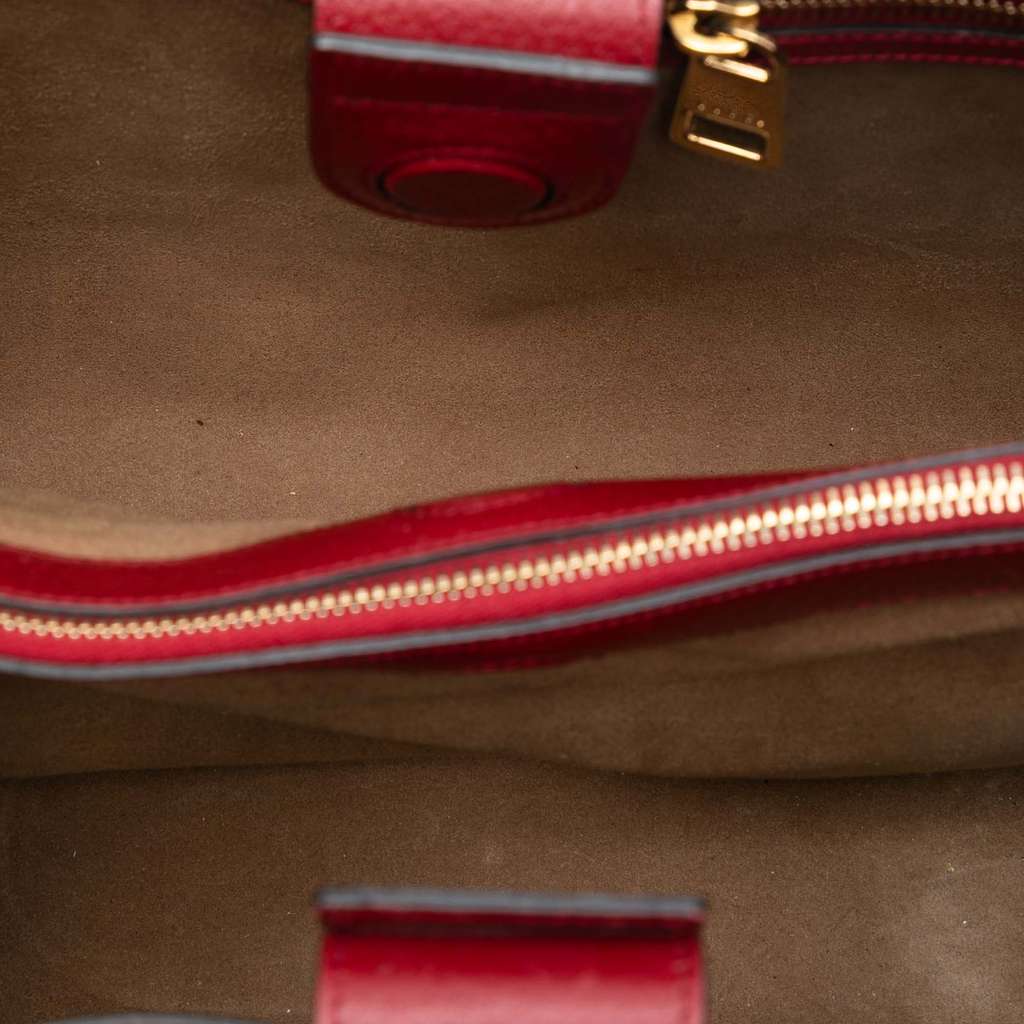 Gucci Medium GG Supreme Tian Bamboo Shopper Satchel Brown Canvas Good condition - Model View