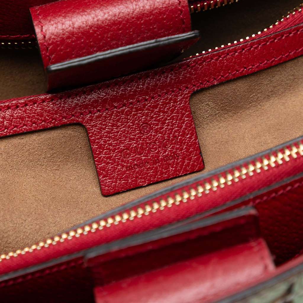 Gucci Medium GG Supreme Tian Bamboo Shopper Satchel Brown Canvas Good condition - Box View