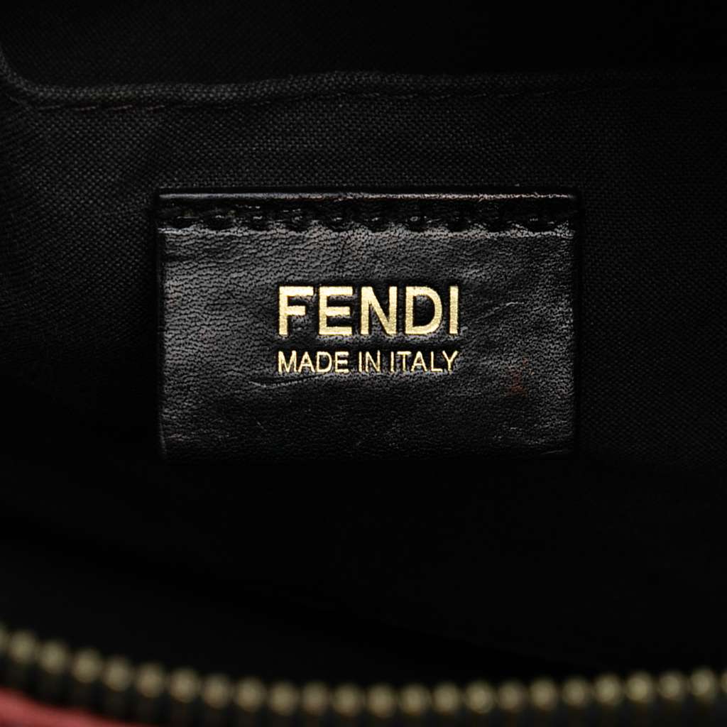 Fendi Zucchino Canvas Forever Floral Boston Bag Red Canvas Good condition - Box View