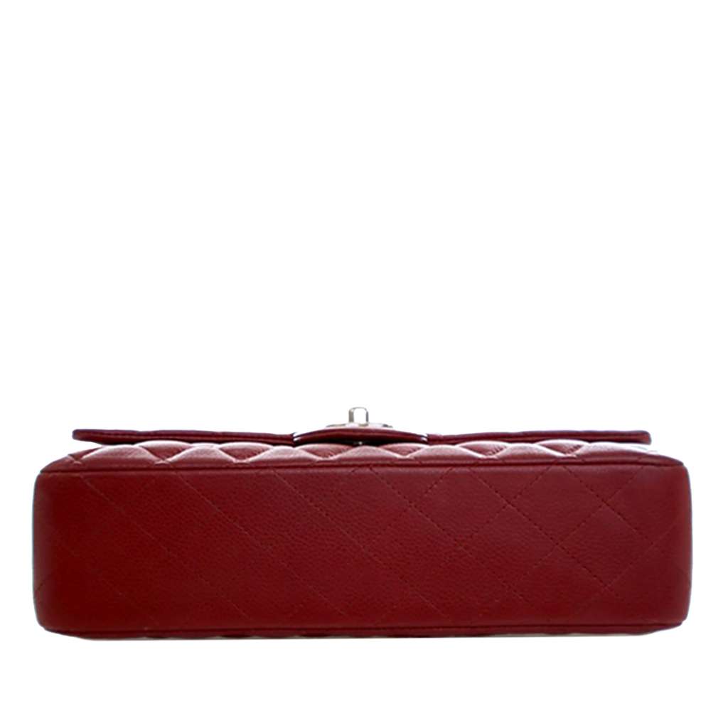 Chanel Medium Classic Caviar Double Flap Red Leather Good condition - Box View