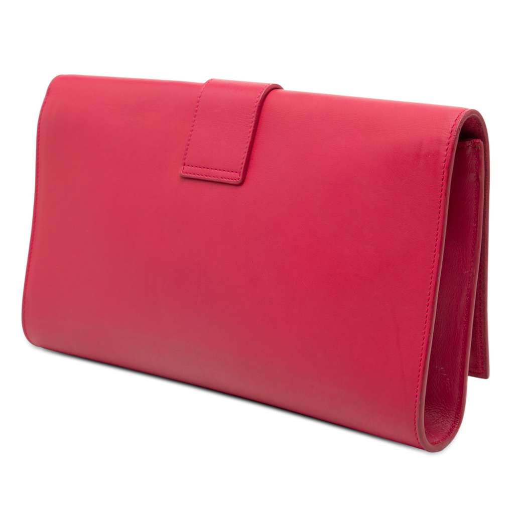 Saint Laurent Leather Chyc Ligne Clutch Pink Leather Good condition - Back View