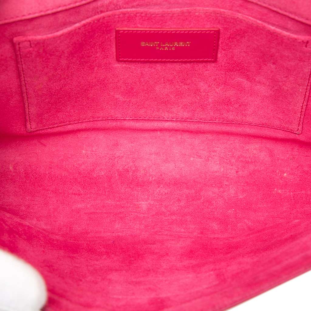 Saint Laurent Leather Chyc Ligne Clutch Pink Leather Good condition - Model View
