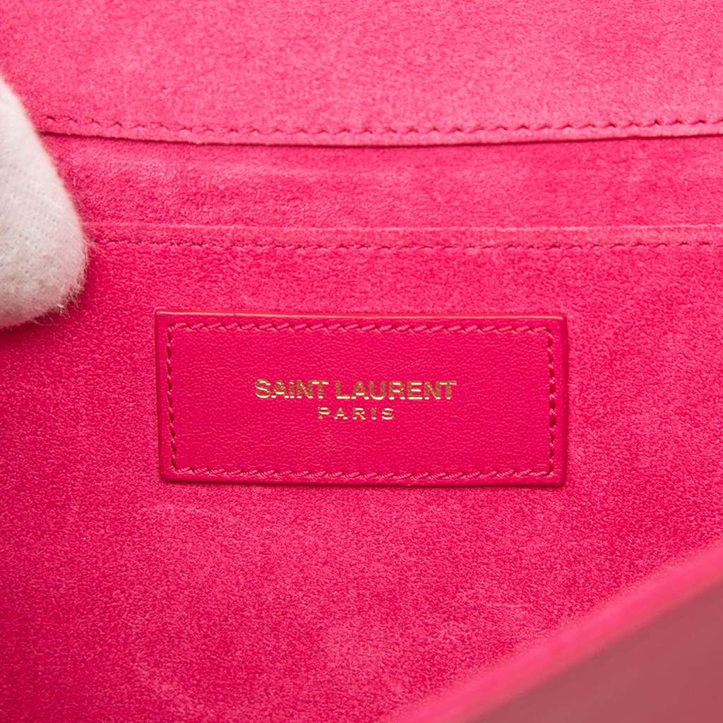 Saint Laurent Leather Chyc Ligne Clutch Pink Leather Good condition - Box View