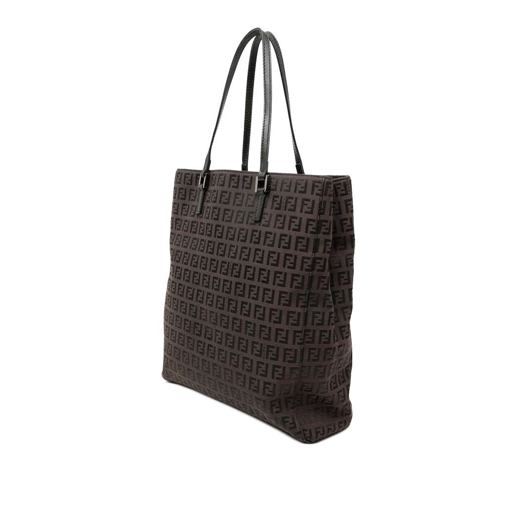 Fendi Zucchino Canvas Tote Brown Canvas Good condition - Back View