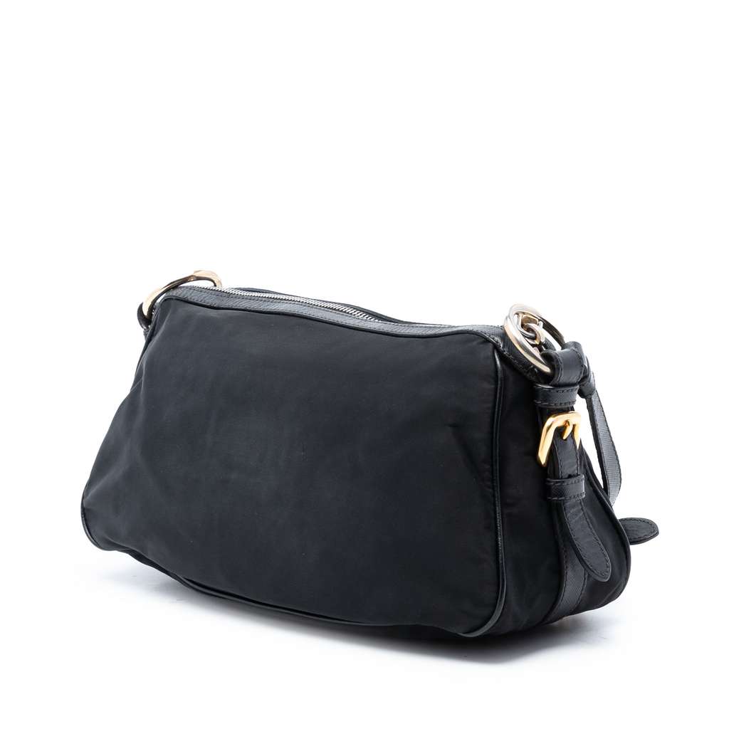 Prada Tessuto Canapa Logo Shoulder Bag Black Good condition - Back View