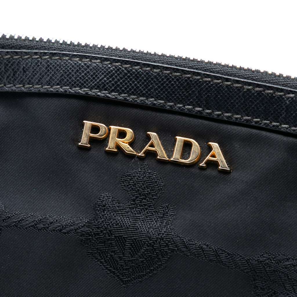 Prada Tessuto Canapa Logo Shoulder Bag Black Good condition - Box View