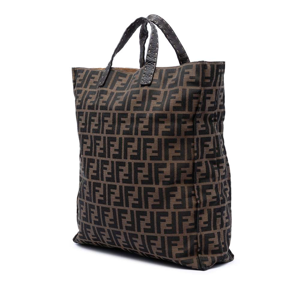 Fendi Zucca Canvas Selleria Shopping Tote Brown Canvas Good condition - Back View