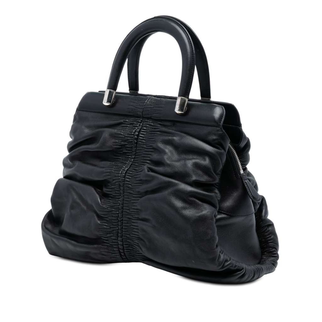 Dior Small Lambskin Karenina Frame Bag Black Leather Good condition - Back View