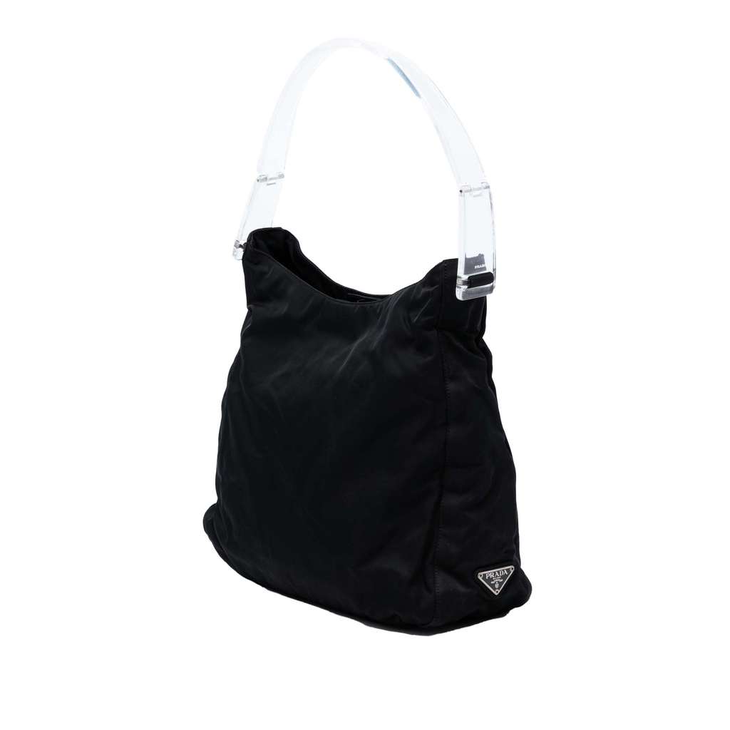 Prada Tessuto Acrylic Handle Bag Black Good condition - Back View