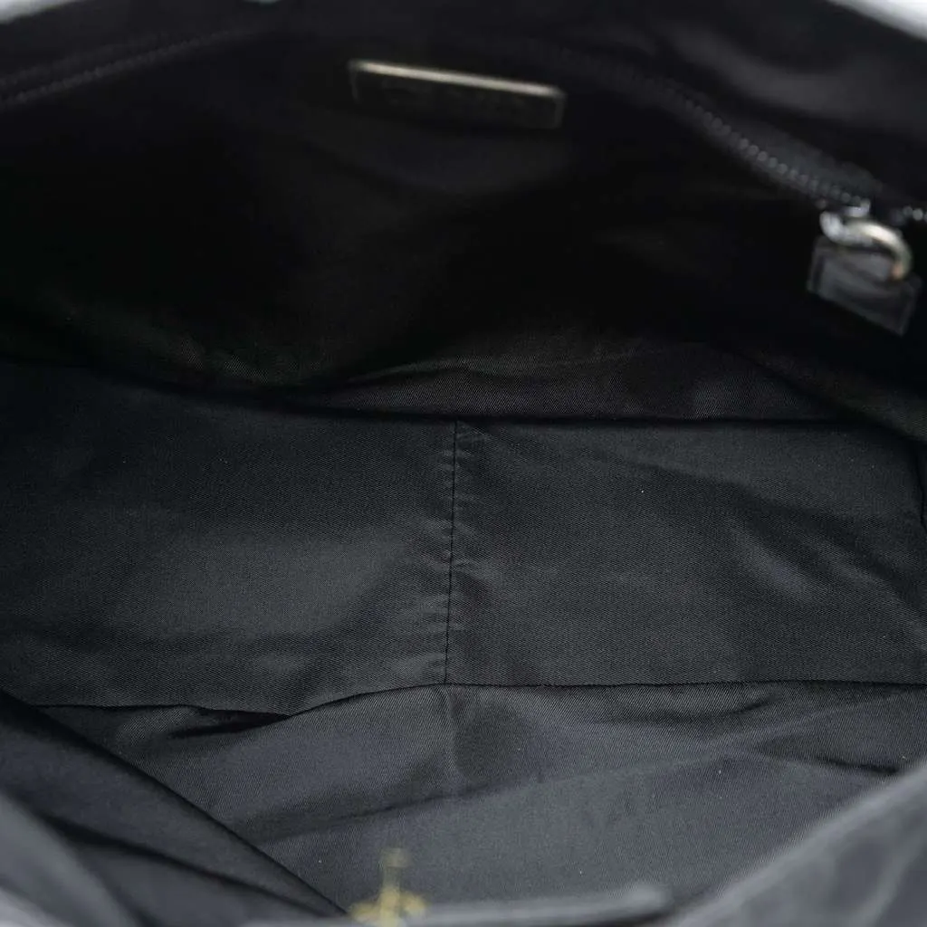 Prada Tessuto Acrylic Handle Bag Black Very good - Model View