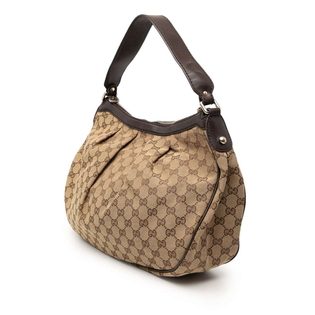 Gucci GG Canvas Sukey Shoulder Bag Brown Canvas Fair condition - Back View