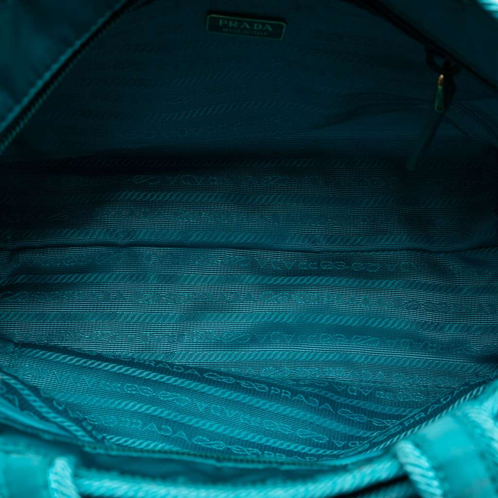 Prada Tessuto Canapa Logo Bow Satchel Blue Good condition - Model View