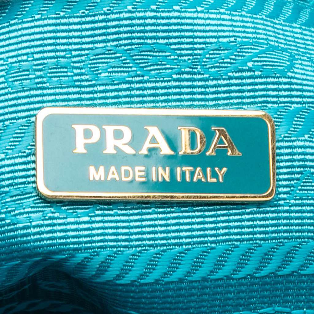 Prada Tessuto Canapa Logo Bow Satchel Blue Good condition - Box View