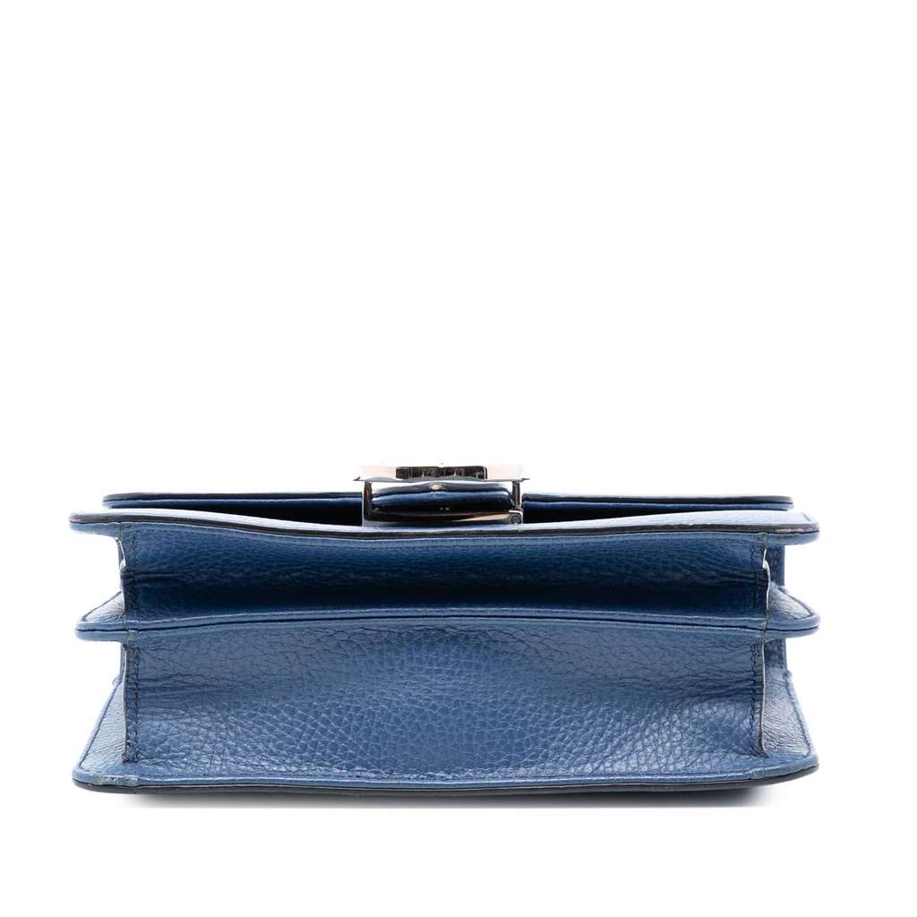 Gucci Small Dollar Calfskin Interlocking G Crossbody Blue Leather Good condition - Inside View