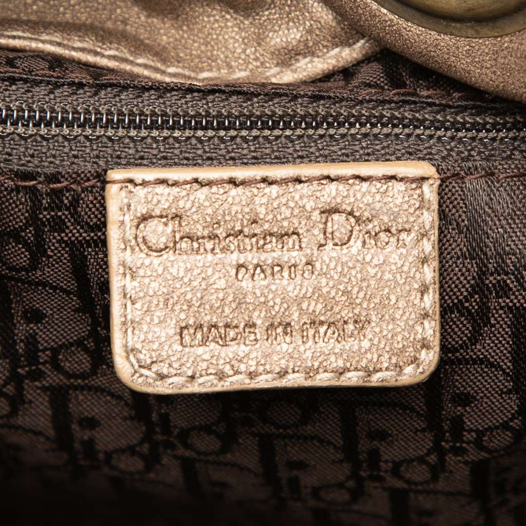 Dior Lambskin Cannage Drawstring Hobo Brown Leather Good condition - Box View